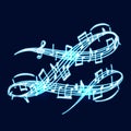 Notes vector music neon melody colorfull musician symbols sound melody text writting audio symphony illustration