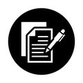 Notes, writing, document icon. Black vector design Royalty Free Stock Photo