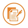Notes, writing, document icon. Orange vector design Royalty Free Stock Photo