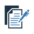 Notes, writing, document icon. Simple flat design concept Royalty Free Stock Photo
