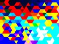 A noteworthy multi-colored geometric pattern of triangles Royalty Free Stock Photo