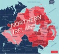 Nothern Ireland country detailed editable map