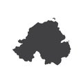 Nothern Ireland map silhouette illustration