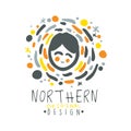 Nothern logo template original design, badge for nothern travel, sport, holiday, adventure colorful hand drawn vector