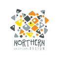 Nothern logo template original design, badge for nothern travel, sport, holiday, adventure colorful hand drawn vector