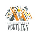 Nothern logo template original design, badge for nothern travel, sport, holiday, adventure colorful hand drawn vector