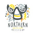 Nothern logo template original design, badge for nothern travel, sport, holiday, adventure colorful hand drawn vector
