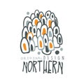 Nothern logo template original design, badge for nothern travel, sport, holiday, adventure colorful hand drawn vector