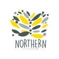 Nothern logo template original design, badge for nothern travel, sport, holiday, adventure colorful hand drawn vector