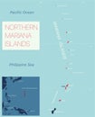 Nothern Mariana Islands detailed editable map