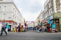 Nothing Hill Market street look busy day british flag union jack