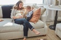 Nothing makes me more happier than being a mom. a pregnant woman bonding with her toddler son at home. Royalty Free Stock Photo