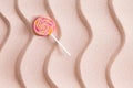 Nothing tastes crunchier than a sandy lollipop at the beach Royalty Free Stock Photo