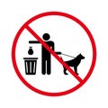 Notice Allowed Clean After Your Dog Poop in Park Sign. Ban Waste Scoop Pet Feces Black Silhouette Icon. Forbid Canine