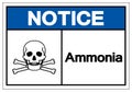 Notice Ammonia Symbol Sign, Vector Illustration, Isolate On White Background Label .EPS10