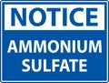 Notice Ammonium Sulfate Symbol Sign On White Background