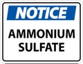 Notice Ammonium Sulfate Symbol Sign On White Background