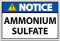 Notice Ammonium Sulfate Symbol Sign On White Background