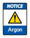 Notice Argon Symbol Sign Isolate On White Background,Vector Illustration Royalty Free Stock Photo