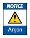 Notice Argon Symbol Sign Isolate On White Background,Vector Illustration