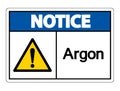 Notice Argon Symbol Sign Isolate On White Background,Vector Illustration