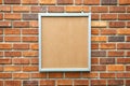 Notice Board on a Brick Wall for Office or Home Use Royalty Free Stock Photo