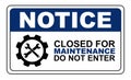 Notice Closed For Maintenance Do Not Enter Sign