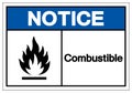 Notice Combustible Symbol Sign, Vector Illustration, Isolate On White Background Label. EPS10