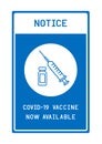 Notice COVID-19 vaccine now available icon