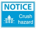 symbol notice crush hazard sign on white background