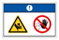 Notice Crush Hazard Symbol Sign On White Background