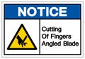 Notice Cutting Of Fingers Angled Blade Symbol Sign, Vector Illustration, Isolate On White Background Label .EPS10