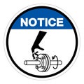 Notice Cutting of Fingers Rotating Shaft Symbol Sign, Vector Illustration, Isolate On White Background Label .EPS10