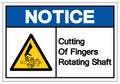 Notice Cutting of Fingers Rotating Shaft Symbol Sign, Vector Illustration, Isolate On White Background Label .EPS10