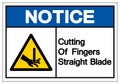 Notice Cutting of Fingers Straight Blade Symbol Sign, Vector Illustration, Isolate On White Background Label .EPS10