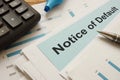 Notice of Default is shown on the conceptual business photo Royalty Free Stock Photo