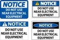 Notice Do Not Use Near Electrical Equipment Royalty Free Stock Photo