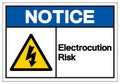 Notice Electrocution Risk Symbol Sign, Vector Illustration, Isolated On White Background Label .EPS10 Royalty Free Stock Photo