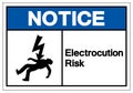 Notice Electrocution Risk Symbol Sign, Vector Illustration, Isolated On White Background Label .EPS10 Royalty Free Stock Photo