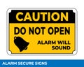 Notice Emergency Exit Only Alarm Will Sound When Door is Opened Sign In Vector, Easy To Use And Print Design Templates Royalty Free Stock Photo