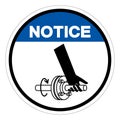 Notice Entanglement Of Hand Rotating Shaft Symbol Sign, Vector Illustration, Isolate On White Background Label .EPS10