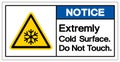 Notice Extremely Cold Surface Do Not touch Symbol, Vector Illustration, Isolated On White Background Label. EPS10