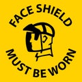 Notice Face Shield Must Be Worn Sign On White Background