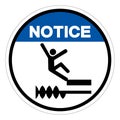 Notice Falling Of Moving Machinery Hazard Symbol Sign, Vector Illustration, Isolate On White Background Label .EPS10 Royalty Free Stock Photo