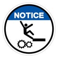 Notice Falling Of Moving Machinery Hazard Symbol Sign, Vector Illustration, Isolate On White Background Label .EPS10 Royalty Free Stock Photo