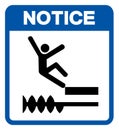 Notice Falling Of Moving Machinery Hazard Symbol Sign, Vector Illustration, Isolate On White Background Label .EPS10 Royalty Free Stock Photo