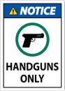 Notice Firearms Allowed Sign Handguns Only Royalty Free Stock Photo