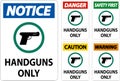 Notice Firearms Allowed Sign Handguns Only Royalty Free Stock Photo