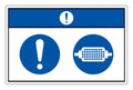 Notice Flame Arrester Must Be Worn Symbol Sign, Vector Illustration, Isolate On White Background Label. EPS10