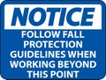 Notice Follow Fall Protection Guidelines When Working Beyond This Point Royalty Free Stock Photo